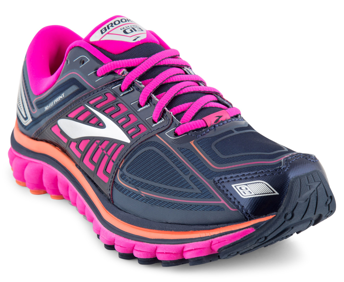 Brooks Women's Glycerin 13 Shoe - Peacoat/Pink Glow/Coral | Catch.com.au