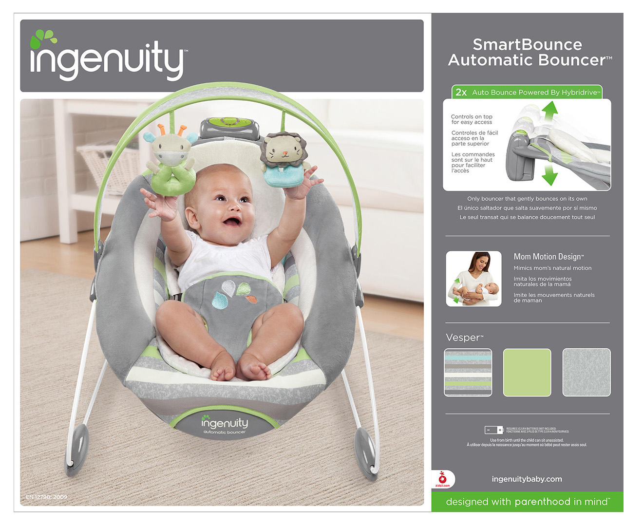 ingenuity automatic bouncer toy bar