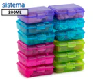 Sistema 200mL Klipo Rectangular Coloured Container 12-Pack - Multi
