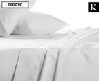 1000TC Luxury King Bed Sheet Set - White