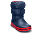 Crocs Kids' Winter Puff Boot - Navy/Red
