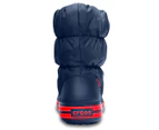 Crocs Kids' Winter Puff Boot - Navy/Red
