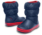 Crocs Kids' Winter Puff Boot - Navy/Red