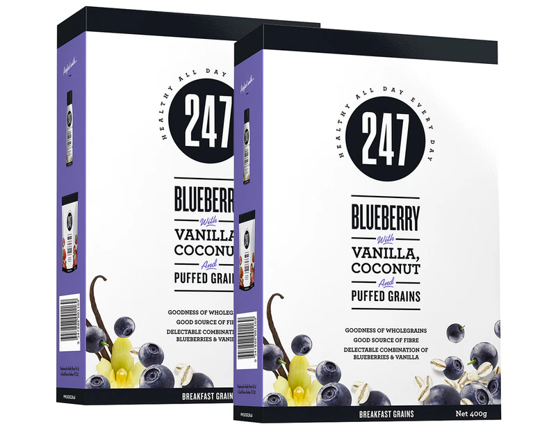 2 x 247 Blueberry, Vanilla & Coconut Breakfast Grains 400g