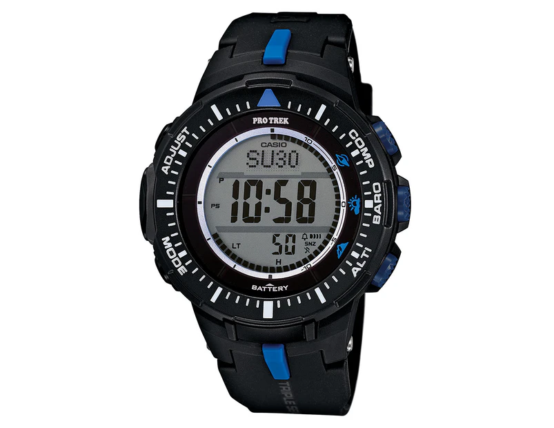 Casio PRO TREK PRG-300-1A2DR 47mm Triple Sensor Version 3 Watch - Black/Blue