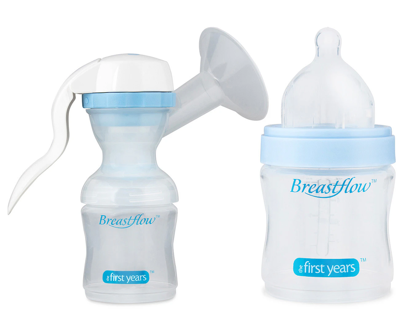 The First Years Baby Manual Breastfeeding Breast Milk BPA Free Pump w/2 Bottles