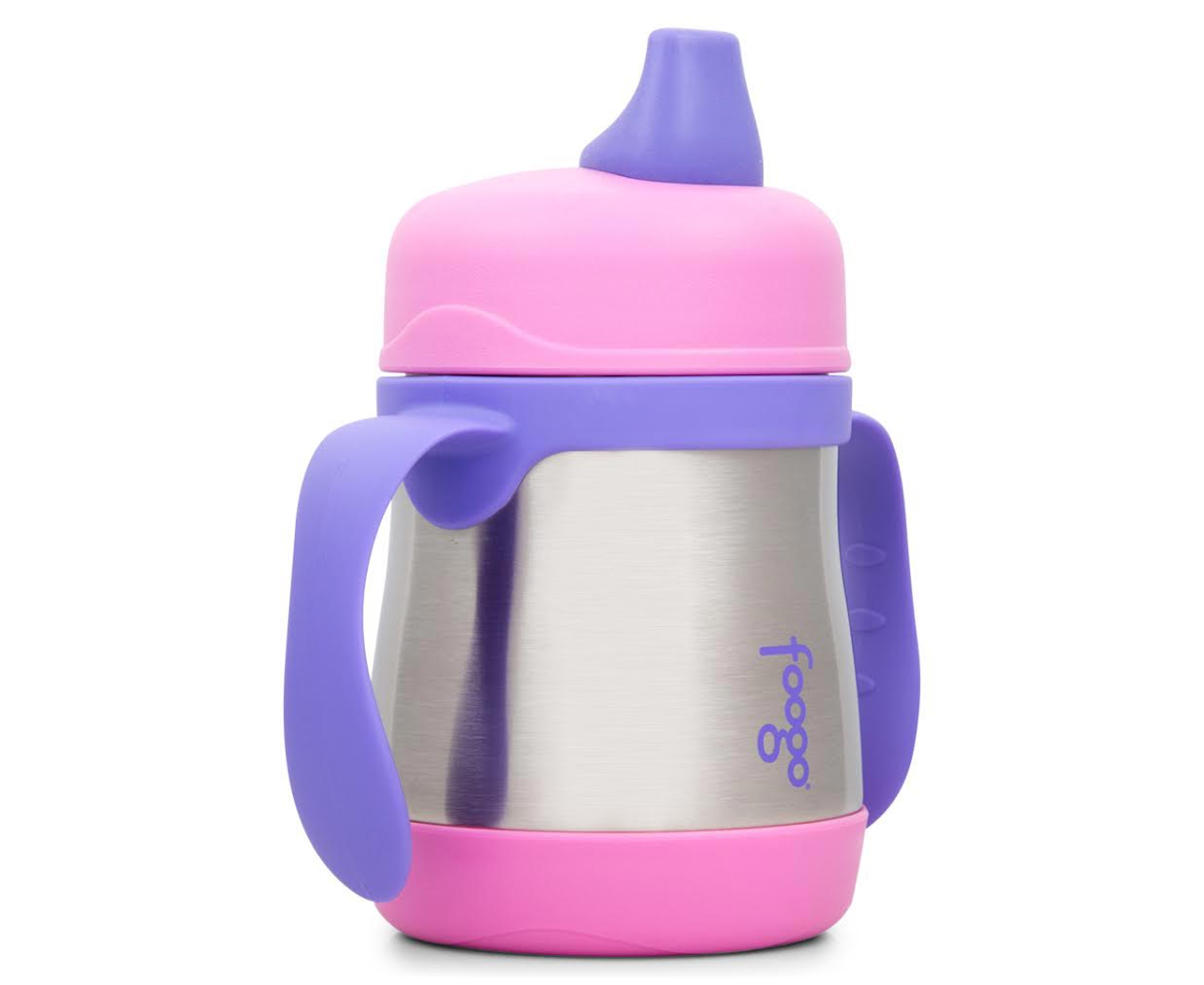 Thermos Foogo 200mL Sippy Cup - Silver/Pink/Purple | GroceryRun.com.au