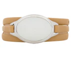 Skagen Sea Glass Leather Bracelet - Nude/White