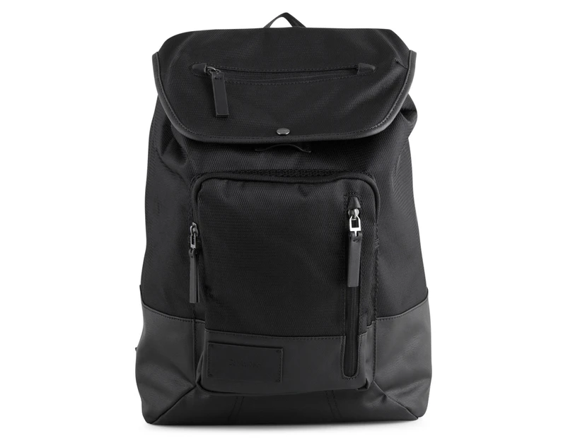 Calvin Klein Jeans Men's Tech Nylon Flap Backpack - Black