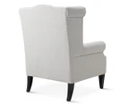 Black Mango 100cm Royale Wingback Arm Chair - White