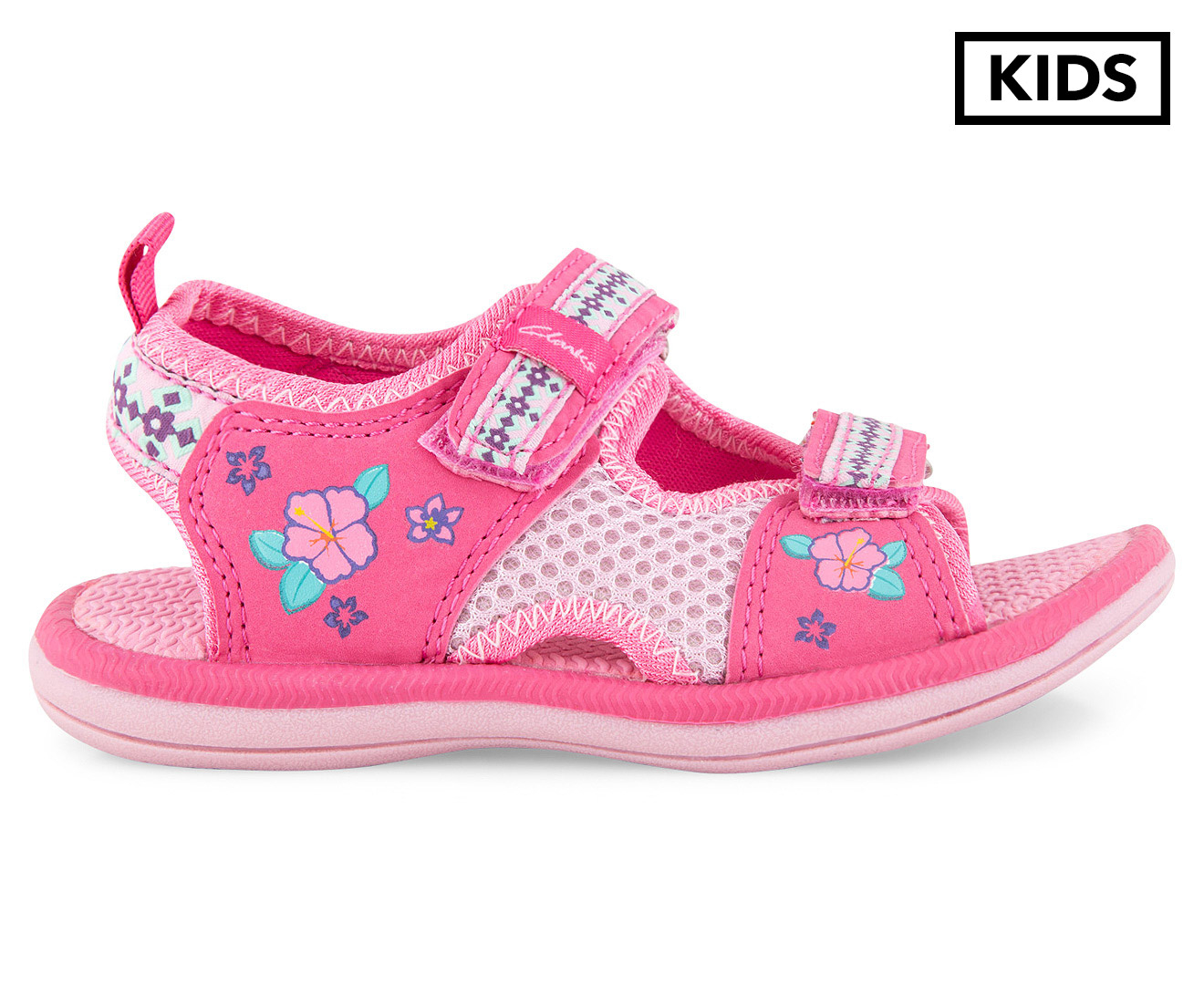 Clarks Kids' Feisty II Sandal - Pink/Multi | Catch.com.au