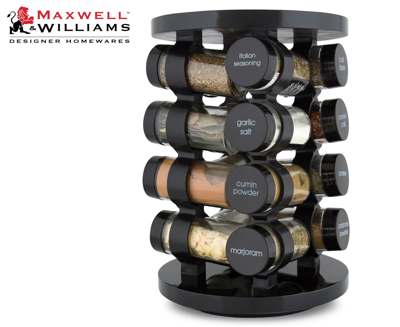 Maxwell Williams Spice It Up 17Pc Spice Carousel Set Black