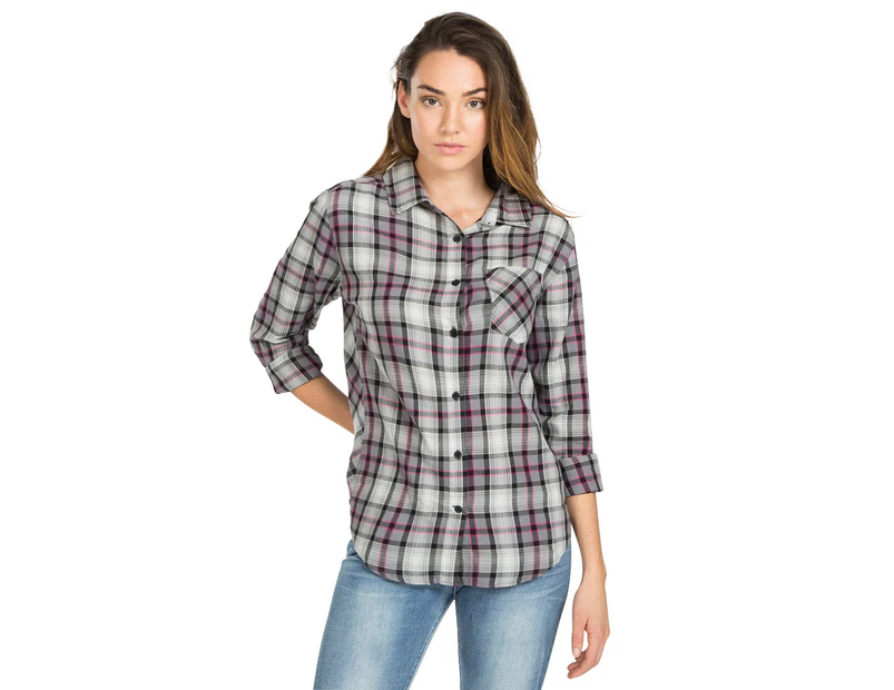 Rusty Women's Recorder Long Sleeve Flannel Shirt - Char