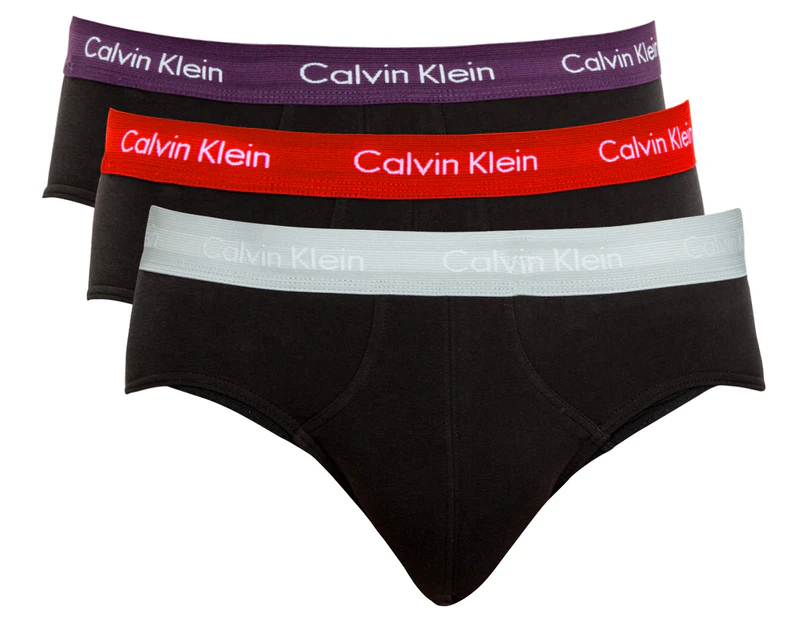Calvin Klein Men's Cotton Stretch Low Rise Hip Briefs - Black/Multi