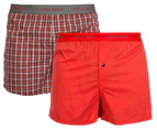 Calvin Klein Men's Slim Fit Boxers 2-Pack - Red