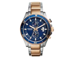 Fossil Men's 45mm Wakefield Chronograph Two-Tone Watch - Silver/Rose Gold