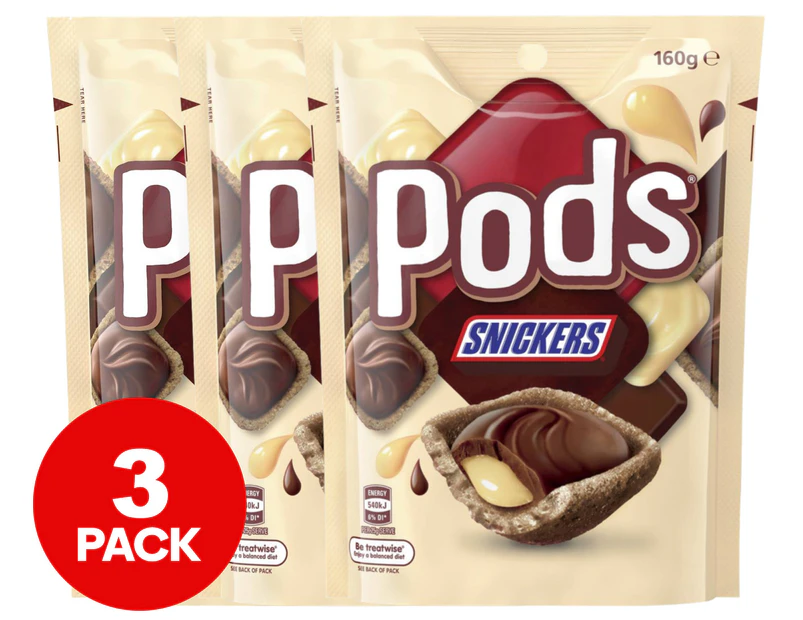 3 x Pods Snickers 160g