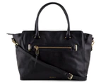 Cooper St Leather Zip Front Tote - Black