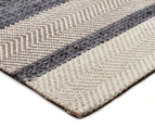 Handwoven Cotton & Wool Flatweave 320x230cm Rug - Blue
