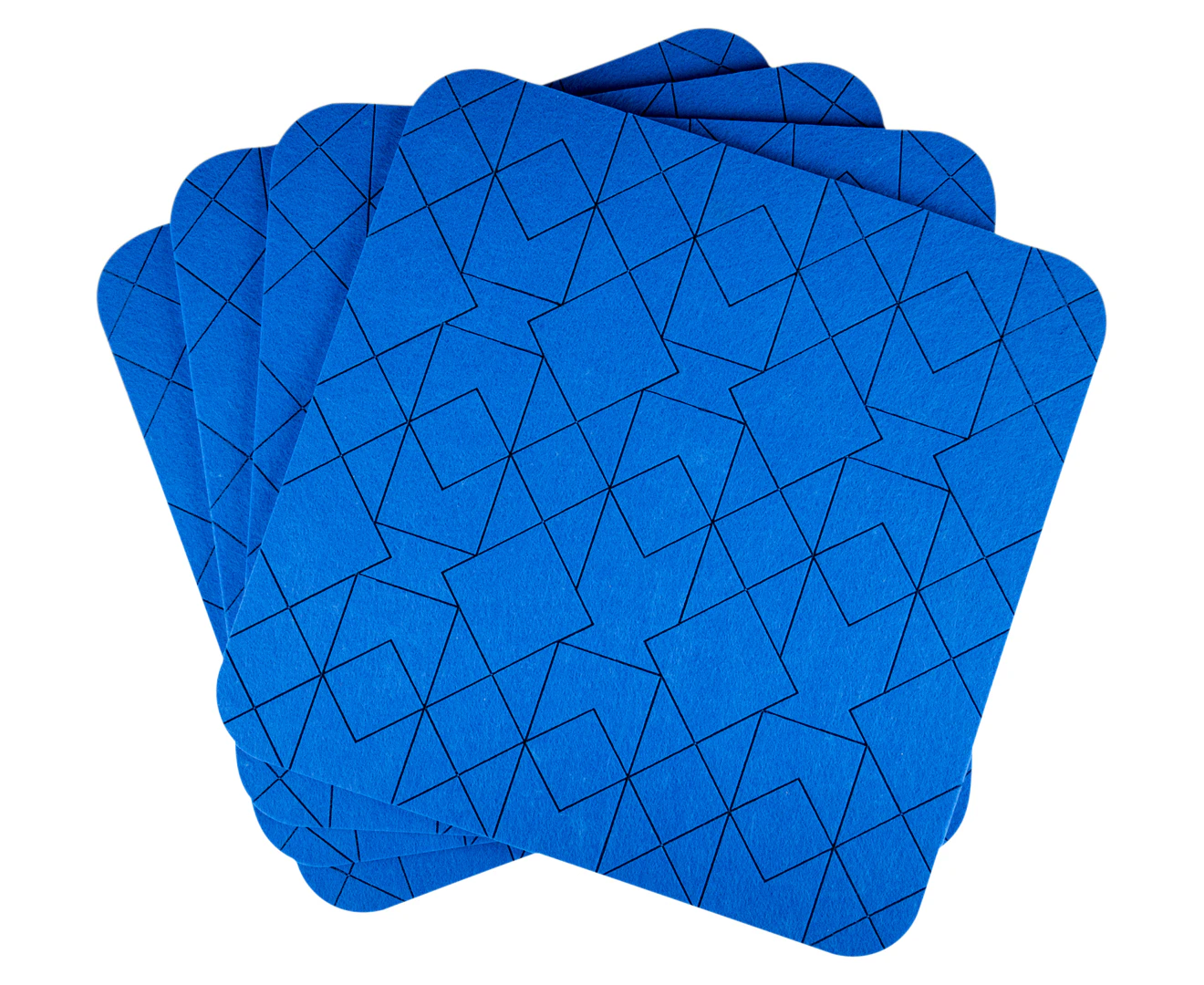 Set of 8 Felt Placemats Cobalt Blue