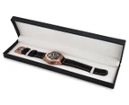 Marc Coblen 45mm MC45R2 Chronograph Watch + 3 Assorted Straps & Bezels - Black/Rose Gold
