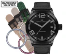 Marc Coblen 45mm MC45B1 Watch + 3 Assorted Straps & Bezels - Black