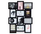 12-Photo Gallery Collage Frame - Black