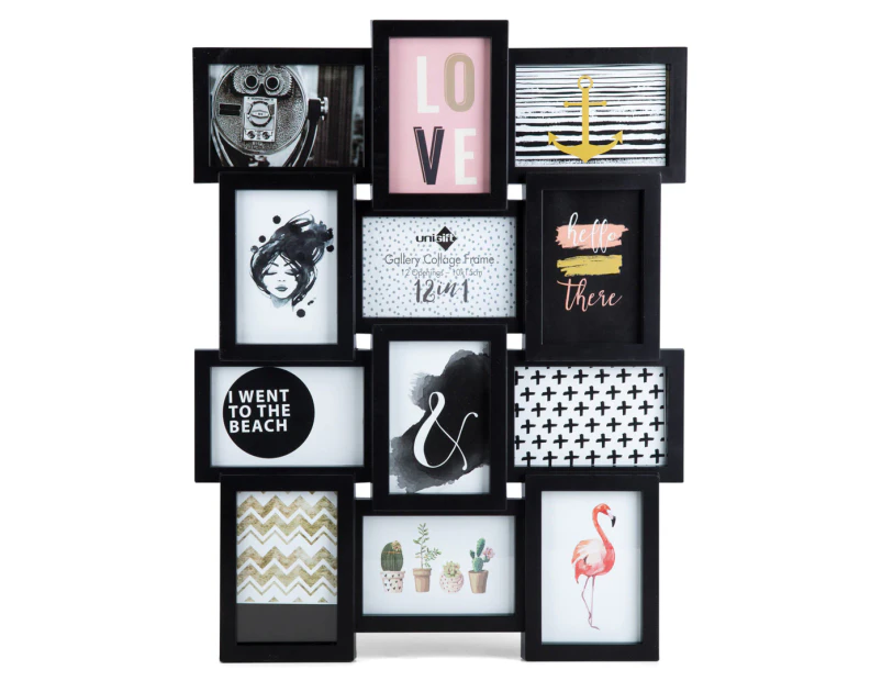 12-Photo Gallery Collage Frame - Black