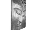 XL Buddha Wall Art - Antique Silver Resin