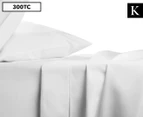 Luxury 300TC Cotton Rich King Bed Sheet Set - White