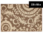 Floral Medallion 220x150cm UV Treated Indoor/Outdoor Rug - Brown