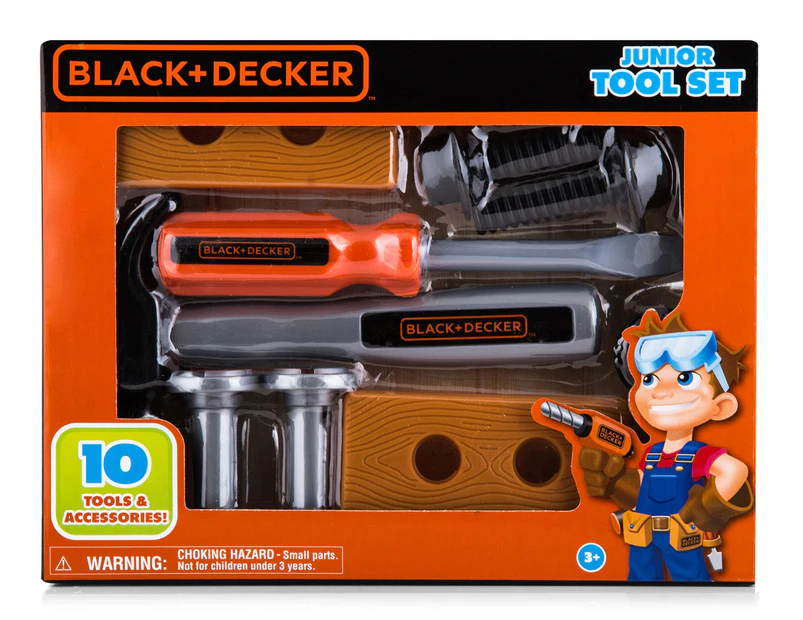 Black+Decker 10Pc Junior Tool Toy Set