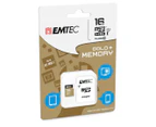 EMTEC 16GB MicroSD Class 10 Gold+ w/ SD Adapter