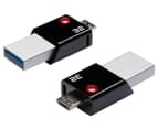 EMTEC Mobile & Go USB 3.0 2-in-1 32GB Flash Drive - Black/Steel 3