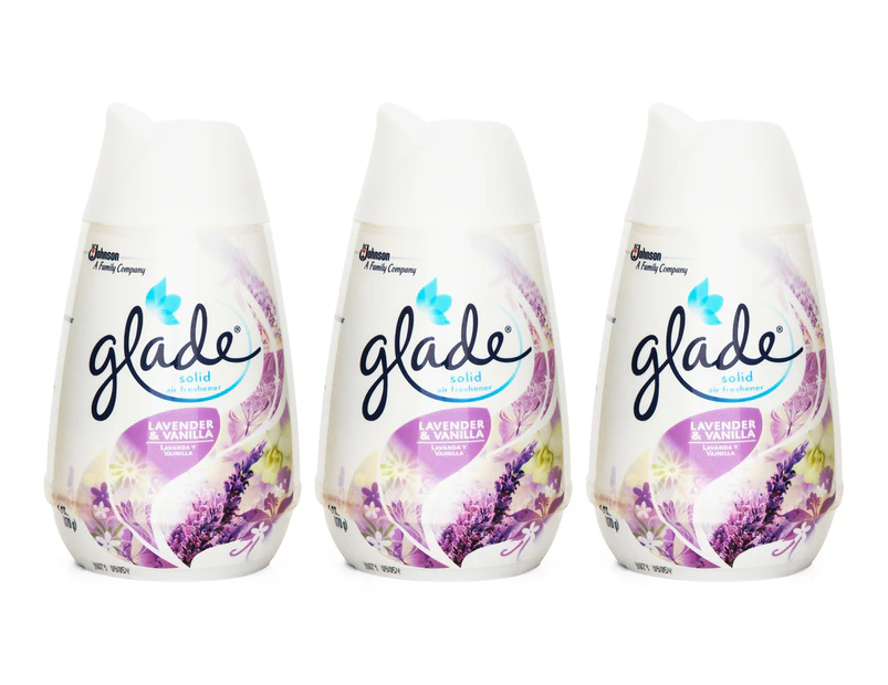 3 x Glade Solid Air Freshener Lavender & Vanilla 170g