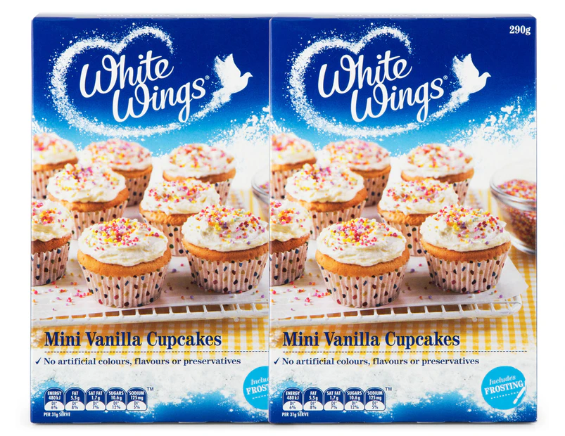 2 x White Wings Mini Vanilla Cupcake Mix 290g
