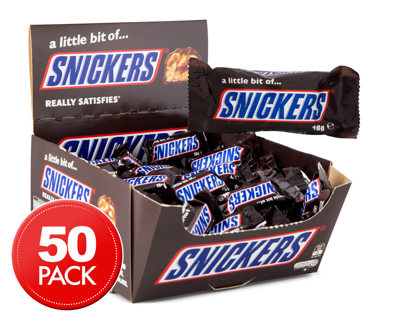 50 x Snickers Funsize Bars 18g | Catch.com.au