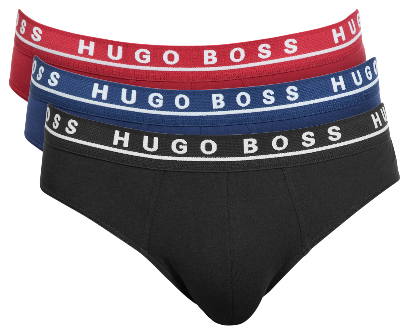 Hugo Boss Men's Mini Briefs 3-Pack - Red/Blue/Black | Scoopon Shopping