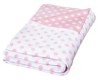 Little Bonbon 100x80cm Cotton Baby Blanket - Pink/White Polka Dot