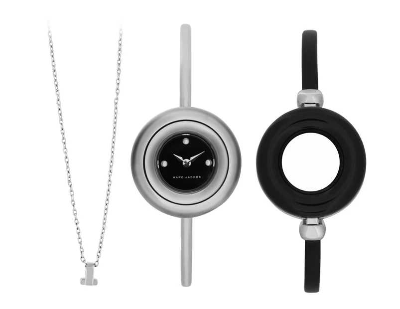 Marc by Marc Jacobs Women's 28mm Donut Interchangeable Watch Gift Set - Silver/Black