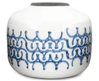 Blu Bianco 23x18cm Bowl Vase - White/Blue