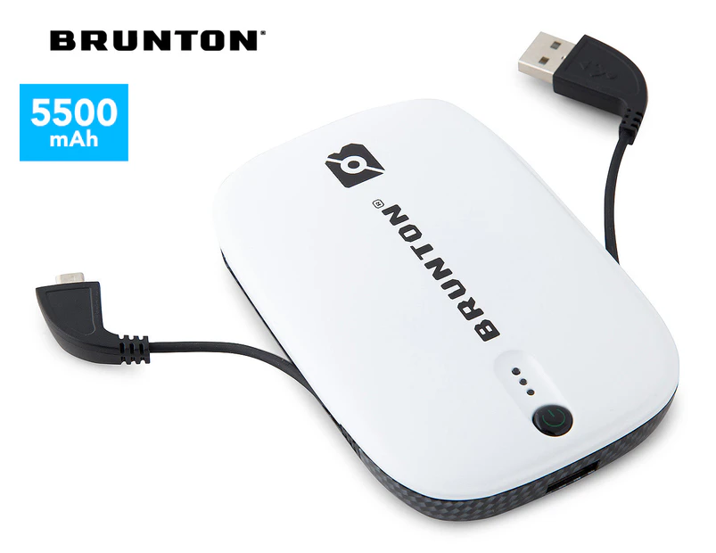 Brunton Heavy Metal 5500 Go Anywhere Electronics Charger - White