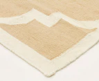 Hannah Pure Wool Flatweave 225x155cm Medium Rug - Beige/White