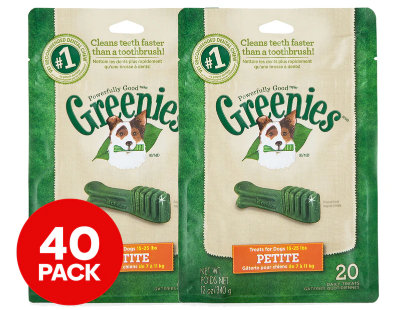 2 x Greenies Dental Chew Dog Treats 20pk