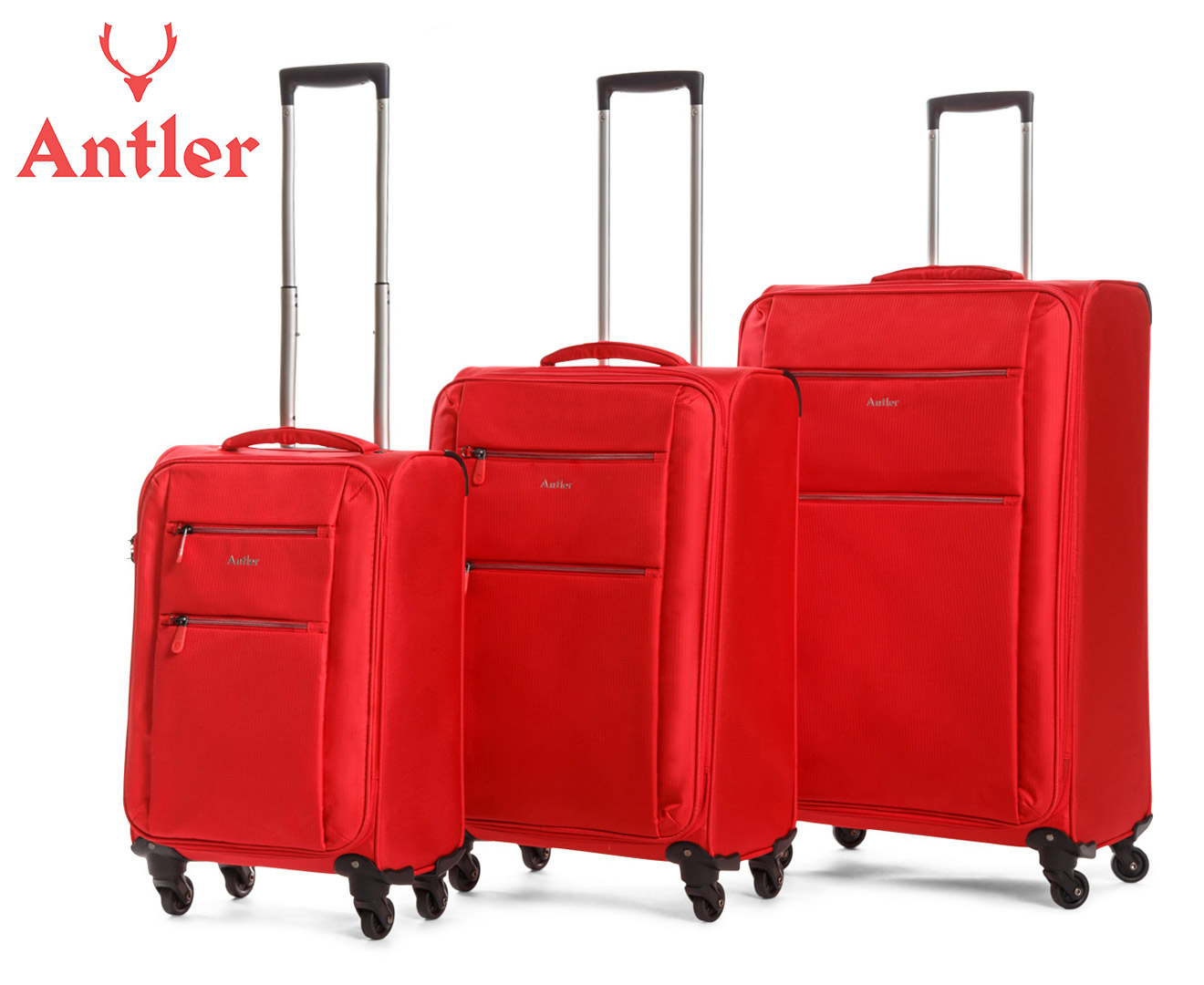 Antler Aeon 4W Rollercase 3 Piece Set Red Catch