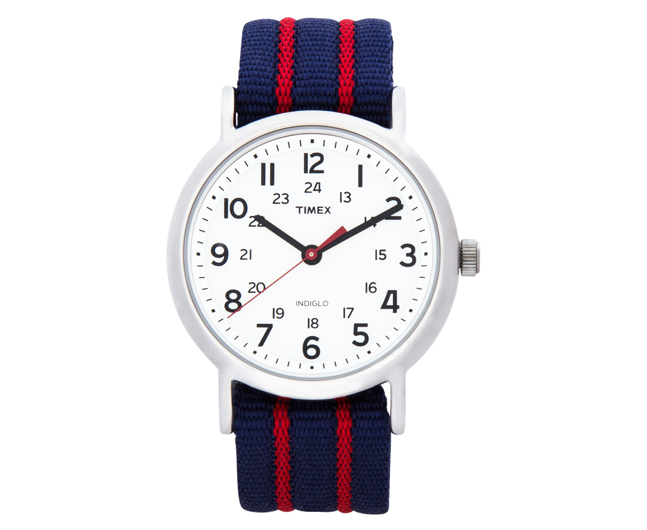 Timex 38mm T2N747 Weekender Nylon Slip-Thru Watch - Blue/Red | Catch.co.nz