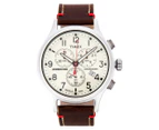Timex 42mm TW4B04300 Expedition Scout Chrono Leather Watch - Brown
