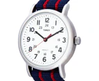Timex 38mm T2N747 Weekender Nylon Slip-Thru Watch - Blue/Red