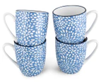 Aspen 10cm Floral Mug 4-Pack - Aegean Blue
