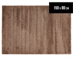 Versa Shag 150x80cm Classic Colour Block Rug - Dark Beige